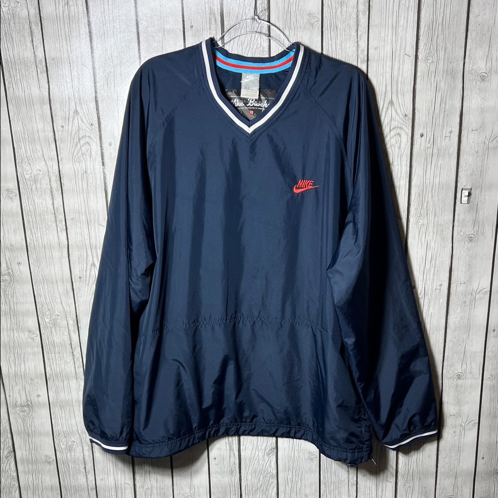 NIKE Baseball 72 V-neck Pullover Nylon Windbreaker Size XXL